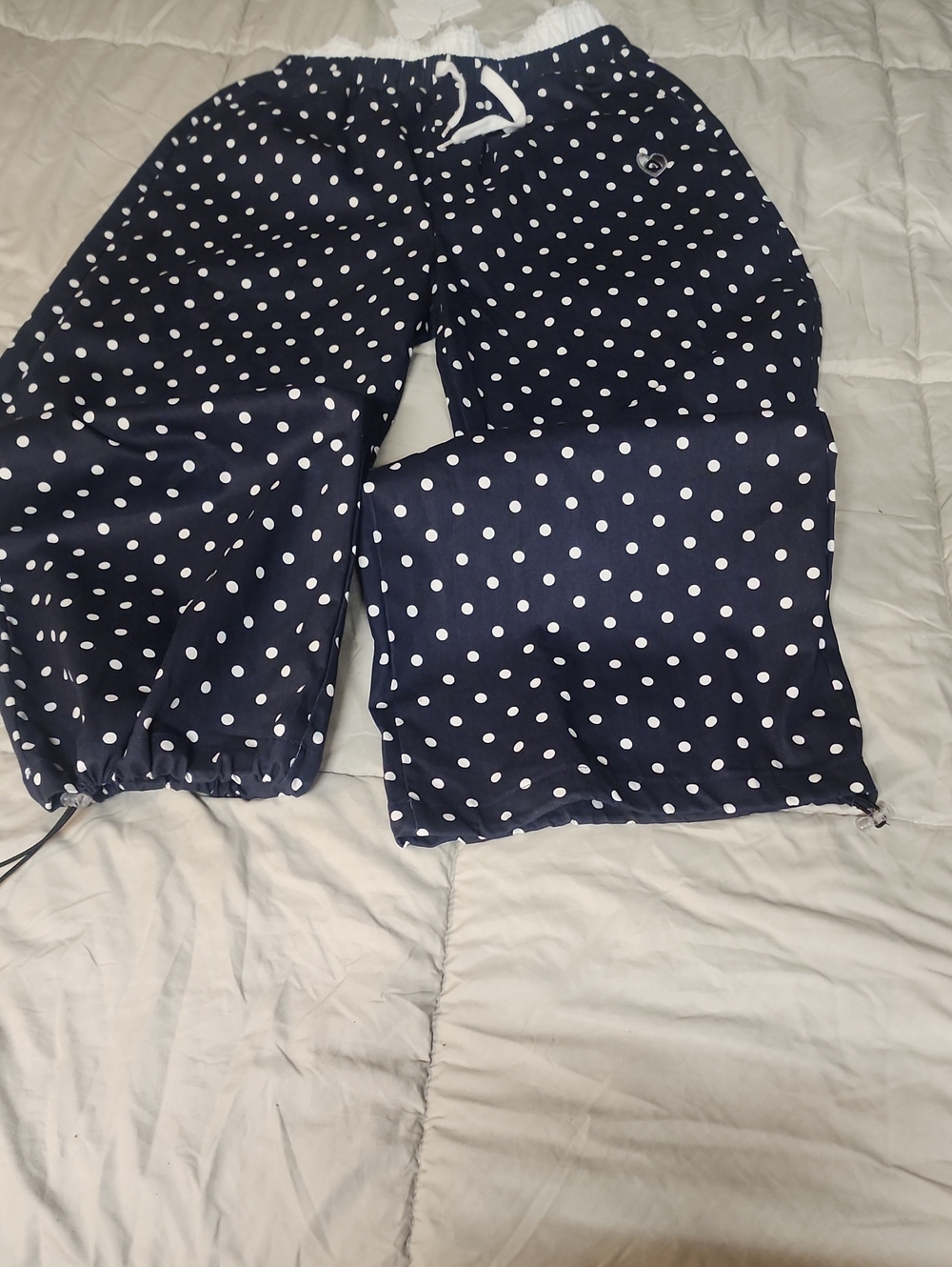 Aelfric Eden Navy Wide-Leg Polka Dot Lounge Pants - Picture 4 of 14